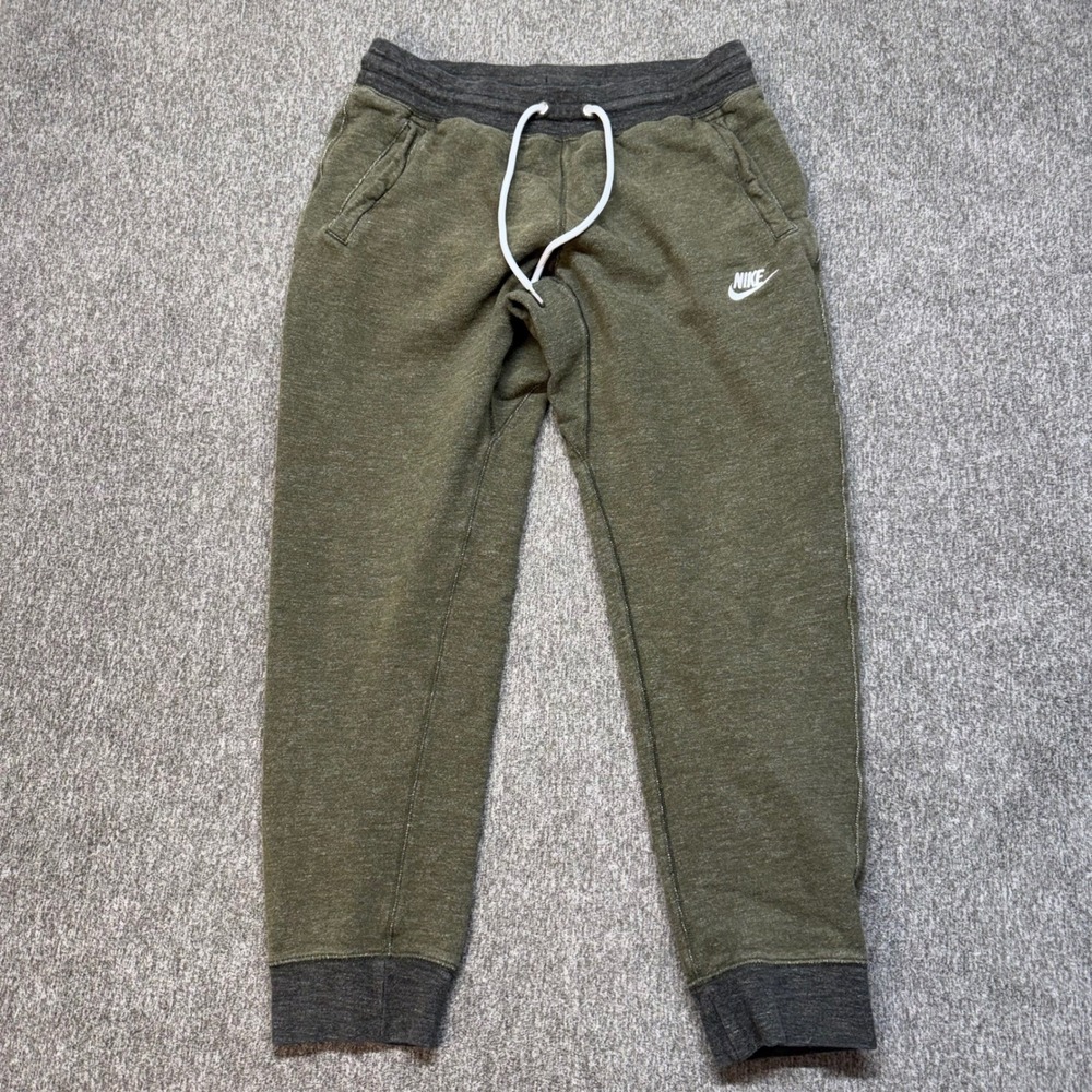 Nike Sportswear Joggers Mens Medium Olive Green Grey French Terry 805150-347